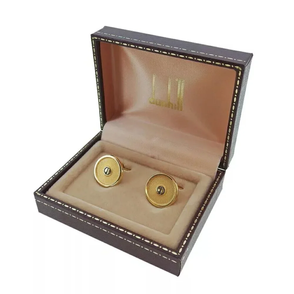 Dunhill Cufflink 2 Item Set Gold Bracket Authentic USED